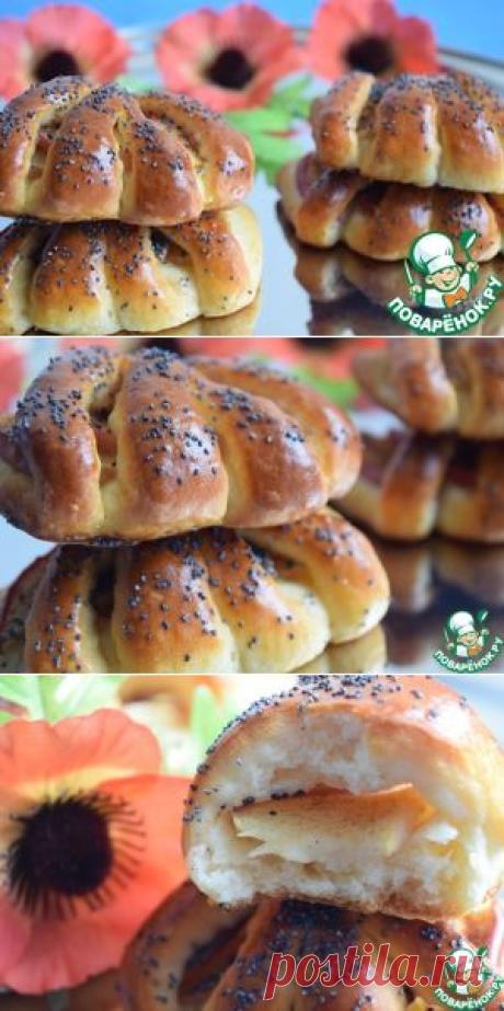 Конвертики с яблоками из творожного теста - кулинарный рецепт