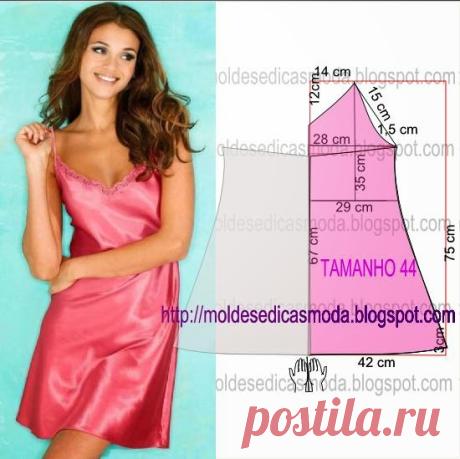 CAMISA DE NOITE FÁCIL DE FAZER - 1 - Moldes Moda por Medida