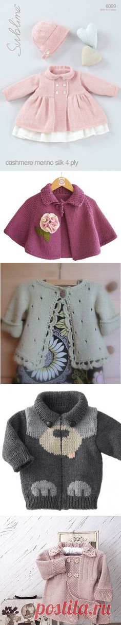 (8) Knit dress - simple, sweet, lovely ~~ Garter bodice, stockinett skirt, finished with crochet puff stitch edging and 3 crochet flowers | Ravelry