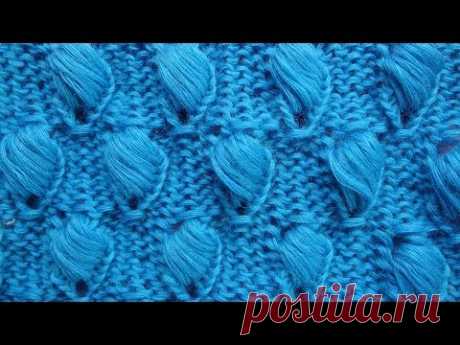 Спущенные шишечки Узор вязания спицами   Knitting pattern free   15 - YouTube