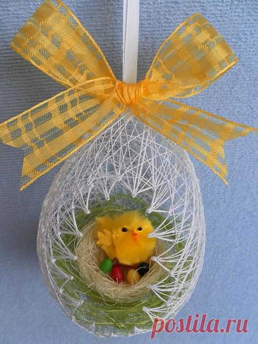 Пасхальные яйца из ниток