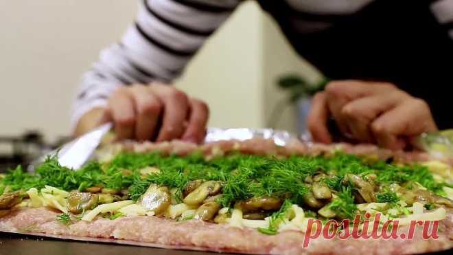 Куриный рулет с грибами. Аппетитное блюдо для любого праздника!