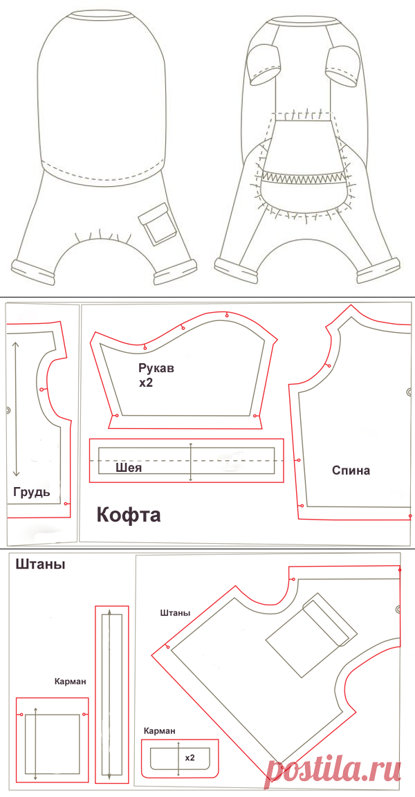 Одежда для собак своими руками: выкройки для больших и маленьких пород, удобный покрой, как сшить комбинезон, жилетку