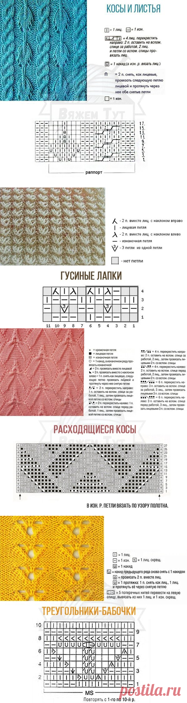 Интересные узоры со схемами и описанием | Ниточки-клубочки | Яндекс Дзен