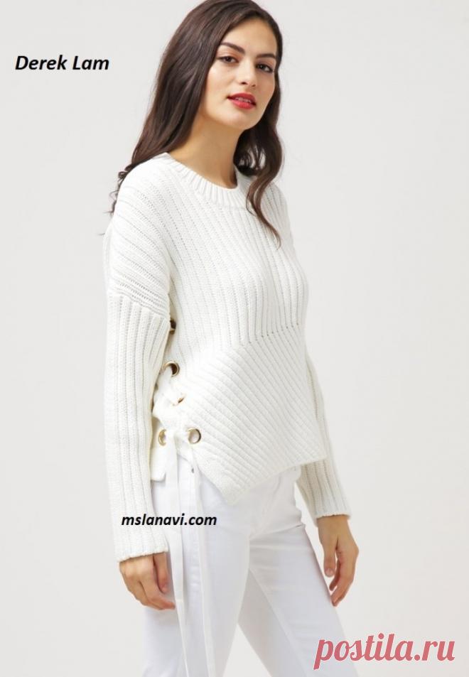 Простой пуловер спицами | Вяжем с Лана Ви