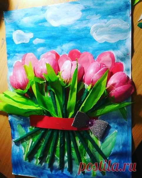 Шикарный букетик из пластиковых ложек