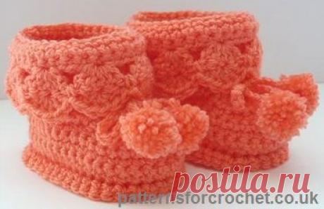 Бесплатно детское вязание крючком шаблон пинетки для лучших США