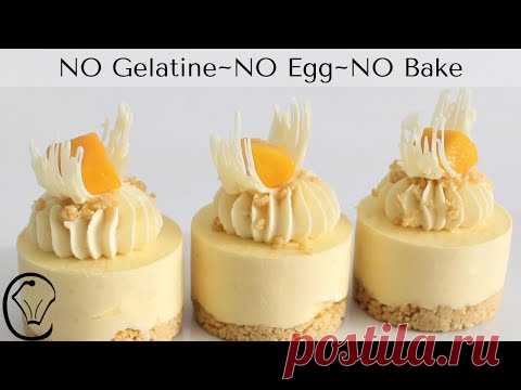 Мини-чизкейки с манго, без желатина, без яиц, без выпечки, мини-десерты