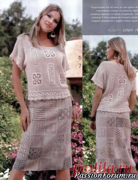 Мой костюм из льна | Женская одежда крючком. Схемы и описание