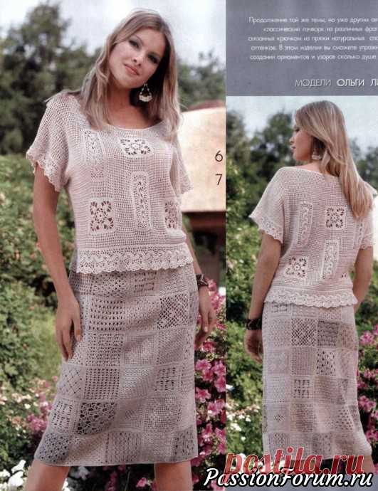 Мой костюм из льна | Женская одежда крючком. Схемы и описание