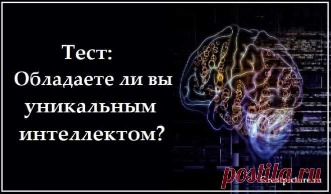 Тест: Обладаете ли вы уникальным интеллектом? Тест: Обладаете ли вы уникальным интеллектом?В науке выделяют несколько видов интеллекта, по которым людей разделяют на группы