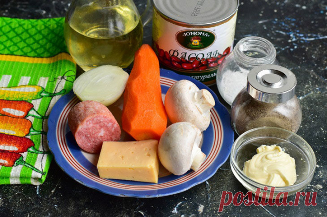 Французский салат с грибами — вкусный и изысканный