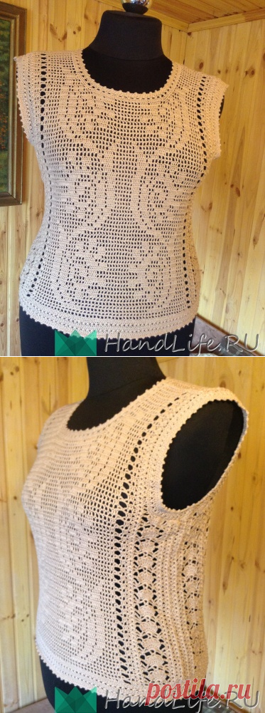 Филейный топик / Вязание крючком