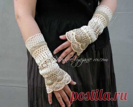 Митенки крючком в стиле бохо - Crochet Modnoe Vyazanie