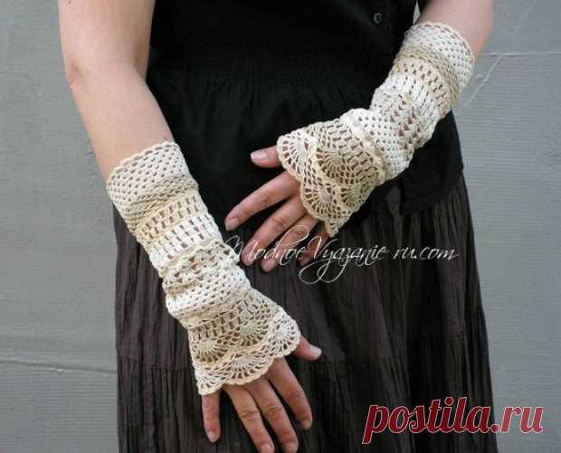Митенки крючком в стиле бохо - Crochet Modnoe Vyazanie