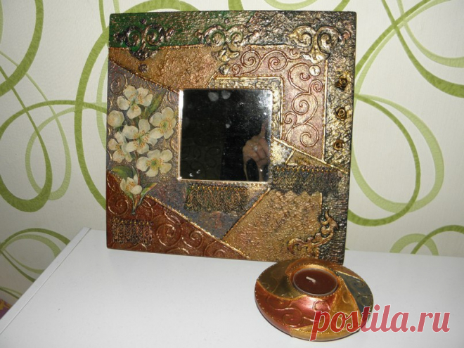 Зеркало Икеа+ подсвечник. Ручная работа