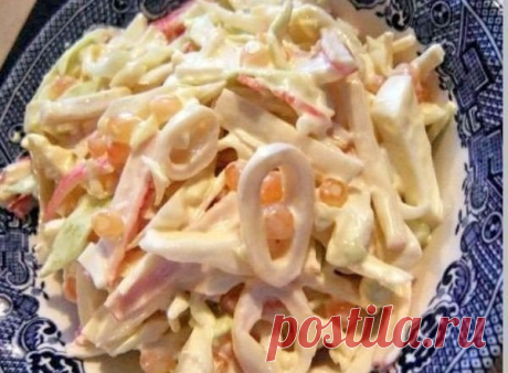 Три простых салатика с кальмарами / Изысканные кулинарные рецепты