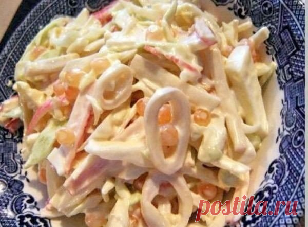 Три простых салатика с кальмарами / Изысканные кулинарные рецепты