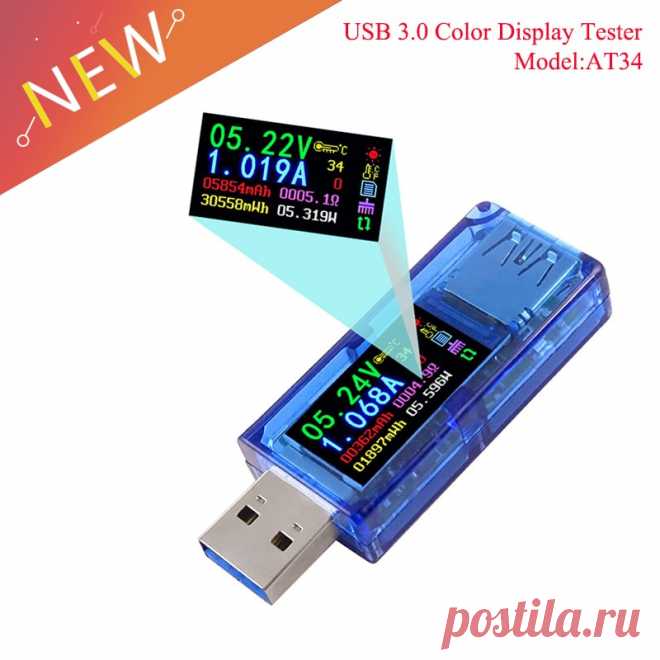 US $8.5 |AT34 USB 3,0 цветной ЖК Вольтметр Амперметр измеритель напряжения тока мультиметр Зарядка батареи банк питания USB Тестер-in Мультиметры from Инструменты on AliExpress  Покупай умнее, живи веселее! Aliexpress.com