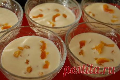 Желе из ряженки с курагой