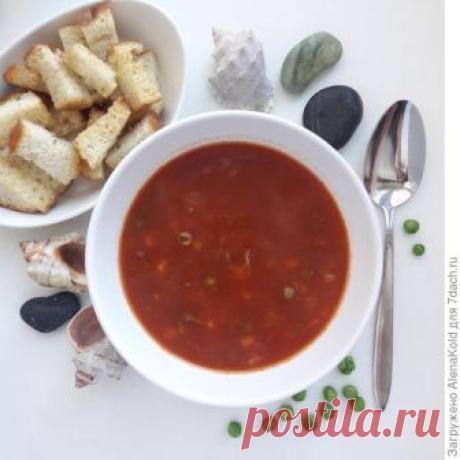 Рыбный суп с зелёным горошком. Особенно прекрасен с чесночными гренками