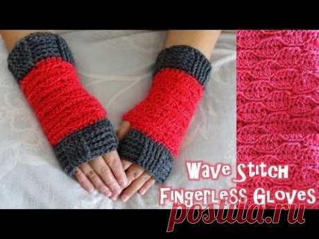 Wave Stitch Finger less gloves - Crochet Tutorial