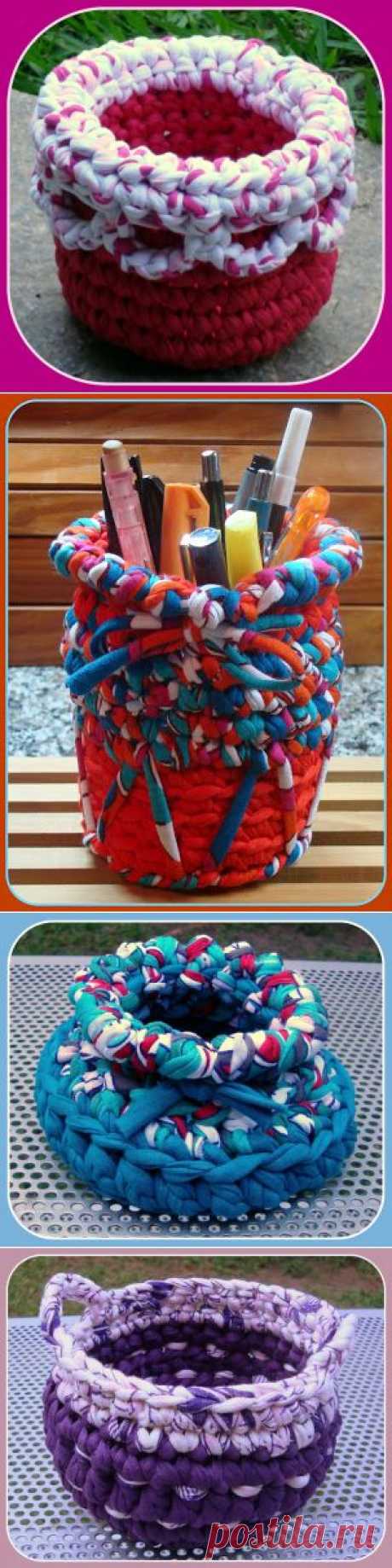EU TAMBÉM CROCHETO...: Cachepots, cestas, cestinhas, etc e tal...