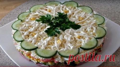 Рецепт быстрого, простого, но очень вкусного слоеного салата «Новинка»