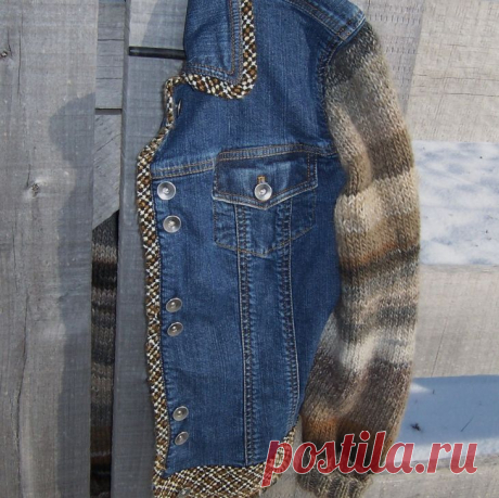 КУРТОЧНЫЕ ПЕРЕДЕЛКИ вязаные рукава на кожаных куртках