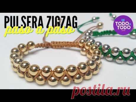 Cómo hacer una pulsera en ZIGZAG con balines o piedras?