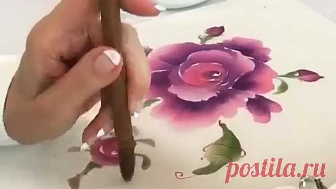 Акварель Роза