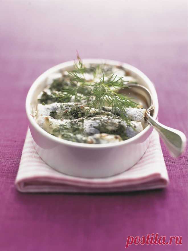 Изумительное филе сельди, запеченное в сливках с укропом — Вкусные рецепты