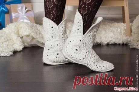 Домашние сапожки крючком