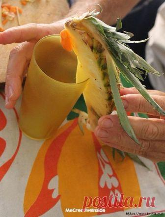 Попугай из ананаса. Прикольная идея в технике карвинг