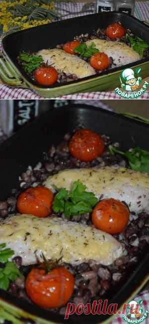 Куриное филе, запеченное с фасолью и помидорами - кулинарный рецепт