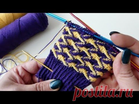 Sockenmuster "Schwipp-Schwapp" (Sock pattern "Waves Sloshing")   &lt;   YouTube video in German   /  yt