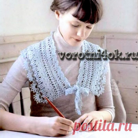 Воротник с ажурными завязками