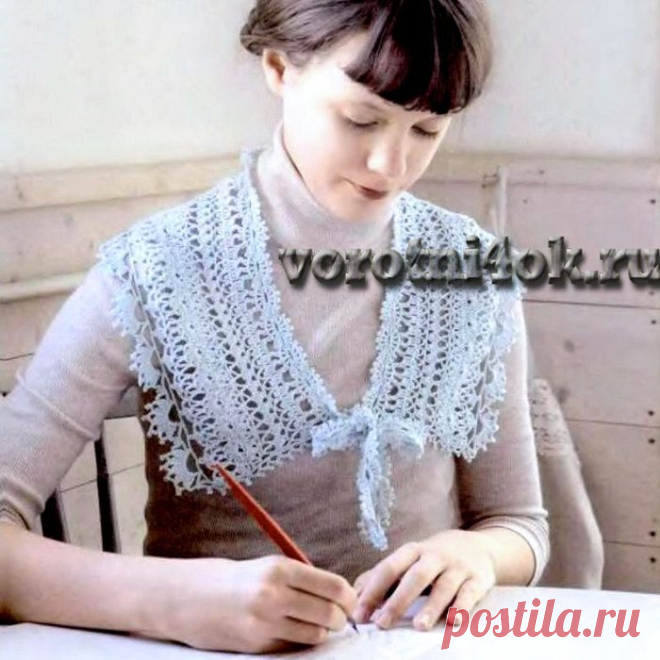 Воротник с ажурными завязками