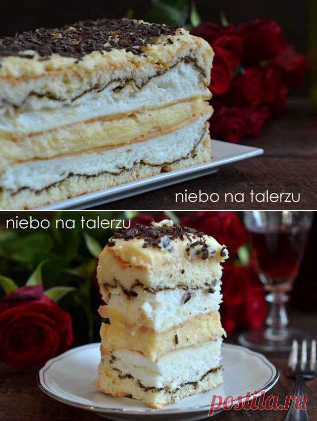 Бисквитный торт с кремом и пеной Rzeszowiak.
