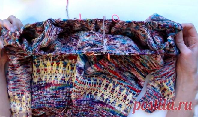 Как присоединить рукава к туловищу легко и просто. Вяжем реглан снизу: подрезы без проблем. | Первый вязальный! | Яндекс Дзен