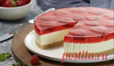 Клубничный торт без выпечки | Еда от ШефМаркет | Дзен