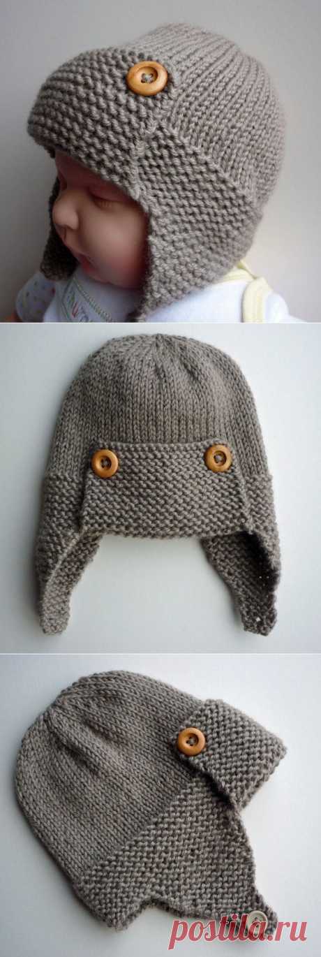 Aviator Hat Knitting Pattern Baby to Child sizes pdf by LoveFibres