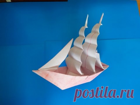 Корабль Фрегат оригами, Frigate ship origami (Patricia Crawford)