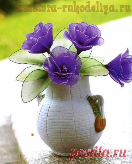 Мастера рукоделия - рукоделие для дома. Бесплатные мастер-классы,  и видео уроки - Мастер-класс по созданию цветов из капрона: Глоксиния