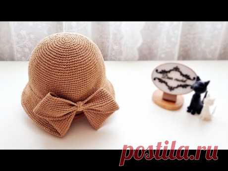 DIY 코바늘 리본 모자 -여름철 또는 사계절 단아하게 멋내기 (Crochet Ribbon Hat)