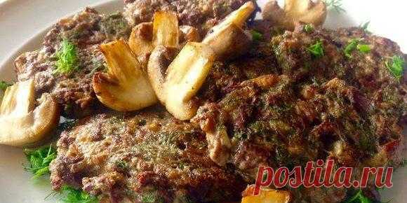 Рубленые котлеты из куриной печени и грибов — Мой садочек