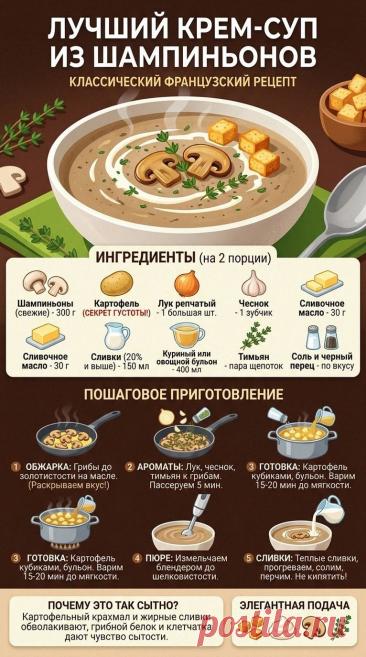 Лучший крем-суп из шампиньонов