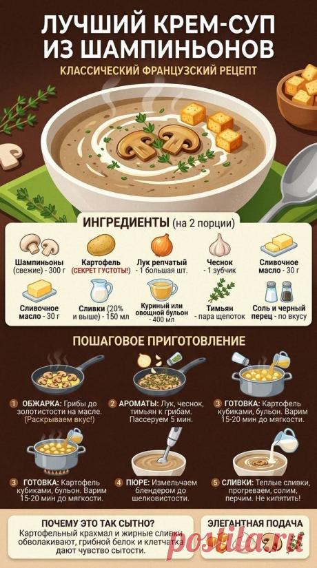 Лучший крем-суп из шампиньонов