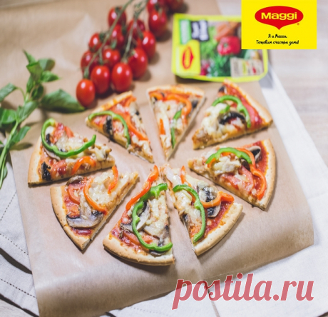 Пицца на кефире с курицей и овощами - Рецепты из коллекции MAGGI® Как приготовить пиццу на кефире с курицей и овощами - диетический вариант. Пробуйте дома, готовится очень быстро и просто! Время приготовления: 45 минут.
