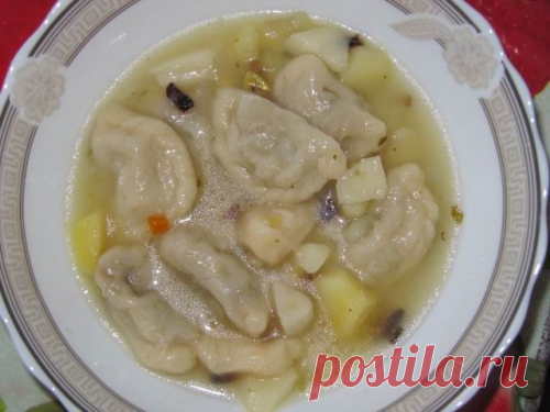 Супчик с грибными ушками